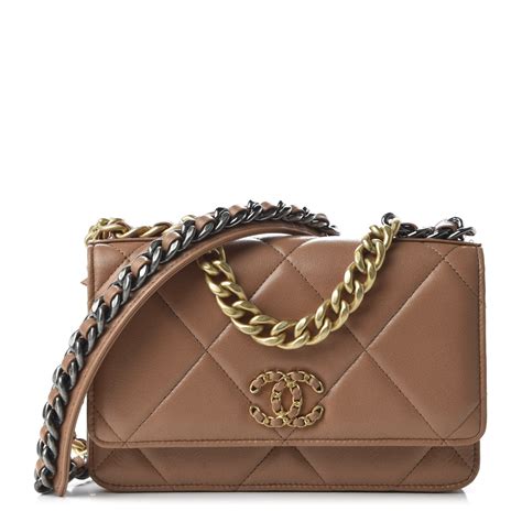 brown chanel wallet on chain